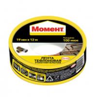 ФУМ-лента Уплотнительная тефлоновая МОМЕНТ Белый 12м х 19мм, Китай, код 0420310014, штрихкод 460061124123, артикул 3049498