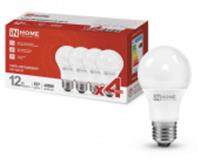 Лампа 12W LED-A60-VC 4PACK 12Вт 230В Е27 4000К 1140Лм (4шт./упак) IN HOME, Китай, код 05103010249, штрихкод 469061204766, артикул 4690612047669