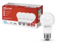 Лампа 12W LED-A60-VC 4PACK 12Вт 230В Е27 6500К 1140Лм (4шт./упак) IN HOME, Китай, код 05103010250, штрихкод 469061204767, артикул 4690612047676