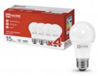 Лампа 15W LED-A60-VC 4PACK 15Вт 230В Е27 4000К 1430Лм (4шт./упак) IN HOME, Китай, код 05103010251, штрихкод 469061204768, артикул 4690612047683