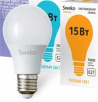 Лампа 15W SWEKO 42 серия 42LED-A60-15W-230-4000K-E27-P, Китай, код 0510301366, штрихкод 468000638679, артикул 38679