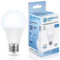 Лампа 601506 LED A60 15W IC E27 6400K 175-265V, Китай, код 05103010234, штрихкод 465030461958, артикул 601506