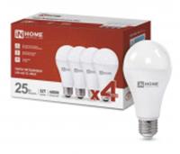 Лампа 25W LED-A65-VC 4PACK 25Вт 230В Е27 4000К 2380Лм (4шт./упак) IN HOME, Китай, код 05103010255, штрихкод 469061205252, артикул 4690612052526