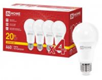 Лампа LED-A60-VC 4PACK 20Вт 230В Е27 3000К 1900Лм (4шт./упак) IN HOME, Китай, код 05103010264, штрихкод 469061206305, артикул 4690612063058