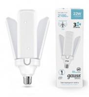 Лампа 22W Лампа Gauss Basic 22W 2100lm 4000K E27 Клевер-3 LED, КИТАЙ, код 05103020033, штрихкод 463003297707, артикул 11732222
