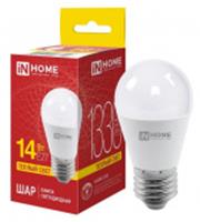 Лампа 14W LED-ШАР-VC 14Вт 230В E27 3000K 1330Лм IN HOME, Китай, код 05103050127, штрихкод 469061206312, артикул 4690612063126