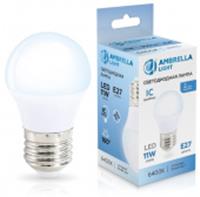 Лампа 11W LED G45 11W IC E27 6400K 175-265V, Китай, код 05103060173, штрихкод 465030461965, артикул 451106