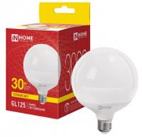 Лампа LED-GL125-VC 30Вт 230В Е27 3000К 3000Лм 125мм IN HOME, Китай, код 05103260183, штрихкод 469061206400, артикул 4690612064000