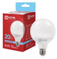 Лампа LED-GL95-VC 20Вт 230В Е27 6500К 2000Лм 95мм IN HOME, Китай, код 05103260182, штрихкод 469061206399, артикул 4690612063997