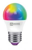 Лампа светодиодная LED-ШАР-RGBW-SMART 11Вт 230В диммер Е27 3000-6500К 990Лм IN HOME, Китай, код 05103280005, штрихкод 469061205005, артикул 4690612050058