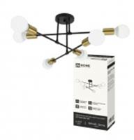 Люстра LOFT EASY-6E27-BLT 6хЕ27 черный, латунь IN HOME, Китай, код 05202040227, штрихкод 469061206265, артикул 4690612062655