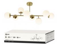 Люстра AURORA LUNA-8G9-LT 8xG9 матовые плафоны, латунный корпус IN HOME, Китай, код 05202061570, штрихкод 469061206277, артикул 4690612062778