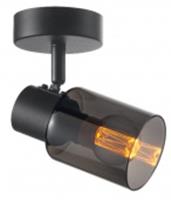 Спот на основании General GWL-E14-M-IP20 Одинарный Черный+Дымчатый Солмия, КИТАЙ, код 0521000314, штрихкод 465032562314, артикул 662863