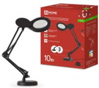 Лампа настольная на осн + струбцина PLUS ССО-22Ч-ЛП 10Вт 3000-6500К, 5х лупа, с адап ЧЕРНЫЙ IN HOME, Китай, код 0521200365, штрихкод 469061205813, артикул 4690612058139