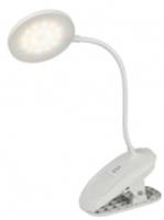 Настольный светильник ЭРА NLED-513-6W-W светодиодный аккумуляторный на прищепке белый, Китай, код 0521200368, штрихкод 506307901193, артикул Б0057209