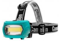 Фонарь налобный Camelion LED53410 (аккум 3,7В, зелен, COB, 3 Вт, 3 реж, 3 x AAA, Type-C, бокс), КИТАЙ, код 05217020057, штрихкод 489525780092, артикул 15761