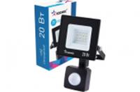 20W КОСМОС прожектор светодиодный с датчиком 20Вт, 1600Лм, IP65, 6500K, Super-Slim, КИТАЙ, код 05234010148, штрихкод 469048801314, артикул K_PR5_LED_20S