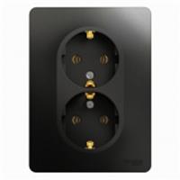 Розетка с заземлением 2-ая Glossa Антрацит 10А (в сборе), Россия, код 05401490019, штрихкод 360648543646, артикул SE GSL000724