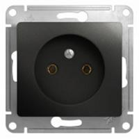 Розетка без заземления Glossa Антрацит 10А, Россия, код 05401490004, штрихкод 360648543654, артикул SE GSL000741