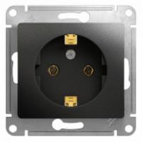 Розетка с заземлением Glossa Антрацит 16А, Россия, код 05401490005, штрихкод 360648543656, артикул SE GSL000743
