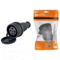 Розетка переноска TDM 3Р+РЕ 32А 380В IP44 с заглушкой каучук SQ0612-0007, Китай, код 05811110040, штрихкод 469025925620