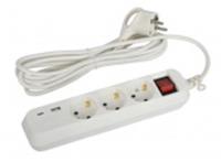 Удлинитель с USB и выключателем ЭРА (3с/з+2USB,3м) 3UB-3es-3m-USB, Китай, код 05705020059, штрихкод 505539860222, артикул Б0052898