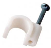 Скоба 6мм круглая пластик (белая) (50 шт) REXANT 07-4006, Китай, код 05802310058, штрихкод 461000360349