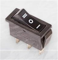 Переключатель клавишный 250В 15А (3с) ON-OFF-ON черный с нейтралью Rexant 36-2220, Китай, код 0580800041, штрихкод 460100406450