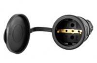 Розетка кабельная с/з с заглушкой каучук 16А IP44 DYNEL DY-01-01-005, Россия, код 0581100158, штрихкод 467020820002