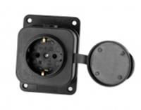 Розетка наружная 1-ая с/з с заглушкой прямая 16А IP54 DYNEL DY-01-01-006, Россия, код 0581100159, штрихкод 467020820005