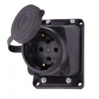 Розетка наружняя 1-ая с/з, с заглушкой наклон, IP44 16А Lezard 106-0400-0104/104, Китай, код 0551100025, штрихкод 462075274087