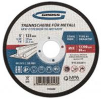 Круг отрезной по металлу, 125х1,0х22,2 мм, WA60TBF, в метал.банке, 10 шт Gross, Китай, код 06002020036, штрихкод 404499623643, артикул 743680