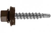 Саморезы 4,8х50 кровельные, сверло, коричневый шоколад RAL 8017 (1 кг около 170 шт.), КИТАЙ, код 0621000135, штрихкод 793014294667, артикул 1270480502kg