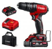 Дрель-шуруповерт ударная Зубр ДШУ-40-22, 20 В, 40 Н·м, 2 АКБ LMS (2 А·ч), сумка, Китай, код 0630600201, штрихкод 460637359041