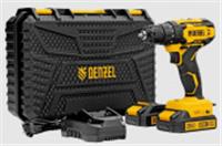 Дрель-шуруповерт аккумуляторная Denzel CDQ-20, Li-Ion, 20 В, Китай, код 0633600097, штрихкод 404499625871, артикул 26118