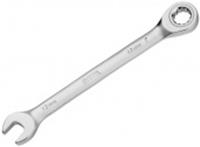 Ключ комбинированный трещоточный, 12 мм, CrV, матовый хром Denzel, Китай, код 0661200862, штрихкод 404499624920, артикул 14706