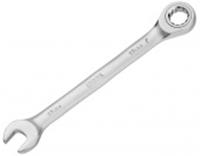 Ключ комбинированный трещоточный, 13 мм, CrV, матовый хром Denzel, Китай, код 0661200863, штрихкод 404499624921, артикул 14707