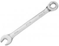 Ключ комбинированный трещоточный, 17 мм, CrV, матовый хром Denzel, Китай, код 0661200865, штрихкод 404499624925, артикул 14711