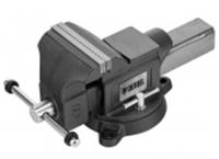 Тиски слесарные BVH-150, 150 мм, поворотные, стальная направляющая, с наковальней Denzel, Китай, код 0662100203, штрихкод 404499625492, артикул 18685