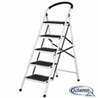 Лестница-стремянка ALTERNO 5-ти ступенчатая эмалированная белая, РОССИЯ, код 068000112, штрихкод 690040904024, артикул 4024