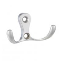 Крючок 04.11.07 Двойной малый (серебро) KR 0010 SC (матовый хром), Китай, код 06401010079, штрихкод 469060225490