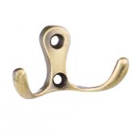 Крючок мебельный двухрожковый, античная бронза KR 0010 AB, Китай, код 06401010080, штрихкод 469060210999, артикул KR 0010 AB