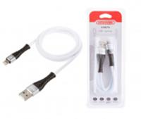 Кабель USB - Lightning 10W SKYWAY в мягкой оплетке белый 1м, КИТАЙ, код 07803040019, штрихкод 465780155010, артикул S09601007