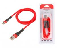 Кабель USB - Type-C 15W SKYWAY в мягкой оплетке красный 1м, КИТАЙ, код 07803040020, штрихкод 465780155009, артикул S09603009