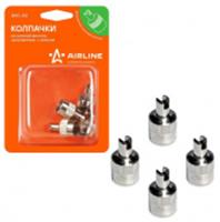Колпачок на вентиль металл AIRLINE с ключом Хром 4 шт, КИТАЙ, код 07804110028, штрихкод 468029501126, артикул AVC-02