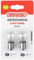 Автолампа P21W 12V 21W с цоколем ВА15s 1-конт 460Лм 2900К СПУТНИК SKYWAY блистер 2 шт, КИТАЙ, код 07808070021, штрихкод 465780155127, артикул S09102022
