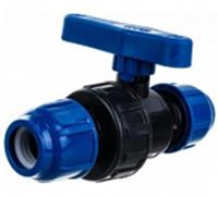 Кран шаровой разъемный 20х20 ПНД, РОССИЯ, код 0800400053, штрихкод 464001766035, артикул 14389