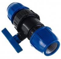 Кран шаровой разъемный 32х32 ПНД, РОССИЯ, код 0800400055, штрихкод 464001766037, артикул 14391