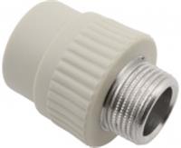 Переходник с металл. резьбой наружной Д=20*1/2 (FV-PLAST) серый (Чехия) (10/100), ЧЕХИЯ, код 0800500023, штрихкод , артикул 215020