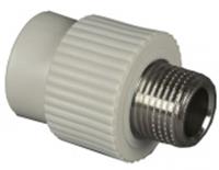 Переходник с металл. резьбой наружной Д=25*1/2 (FV-PLAST) серый (Чехия) (10/50), ЧЕХИЯ, код 0800500055, штрихкод , артикул 215026